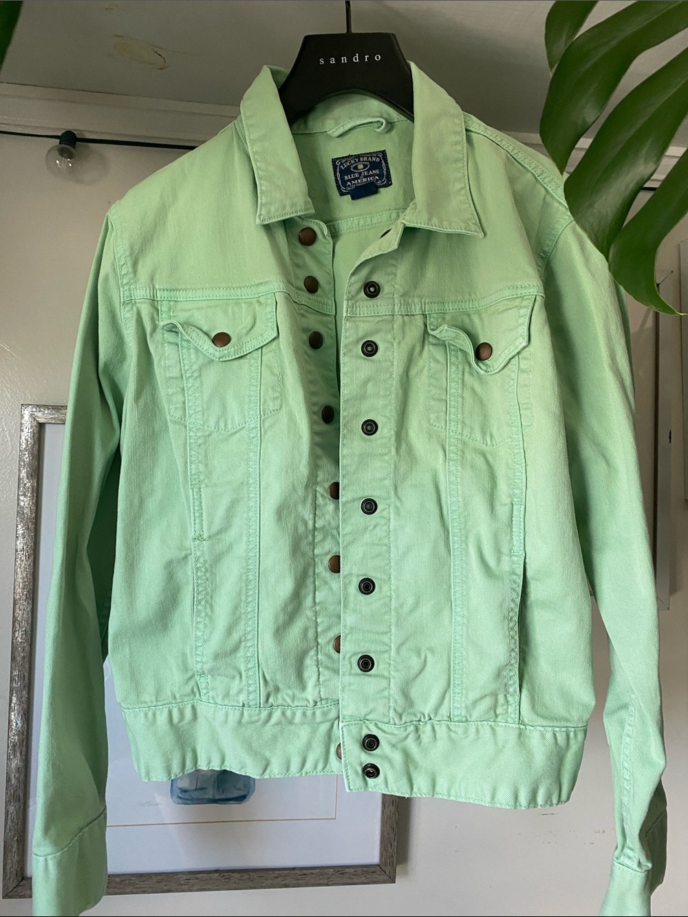 Lucky brand Mint Green Denim Jacket Large